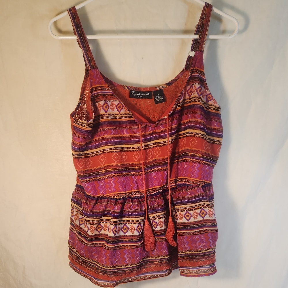SPEED LIMIT Tribal Printed Tank Top Size Medium